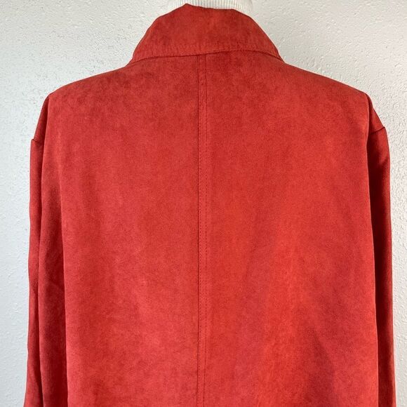 Croft & Barrow Burnt Orange Velour Button Down Shirt Size 3X EUC - Picture 7 of 9